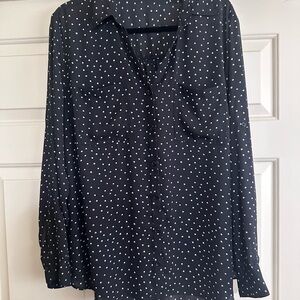 Maurices Black Buttoned Down Collar Blouse